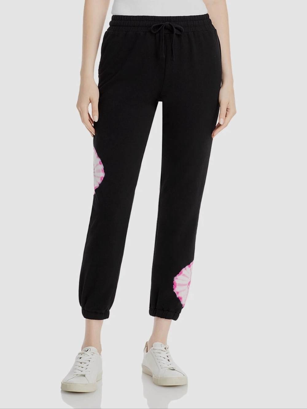 Sundown Splendid Women's Black Tie Dye Print Jogger Sweatpants Size XL